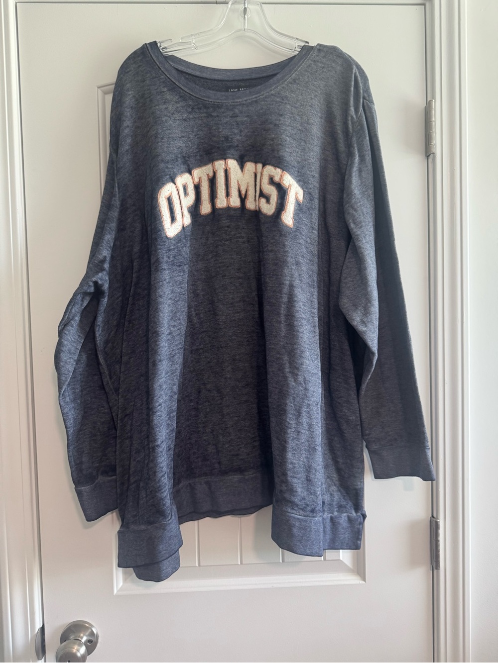 Lane Bryant Dark Gray 'OPTIMIST' Crewneck Sweater